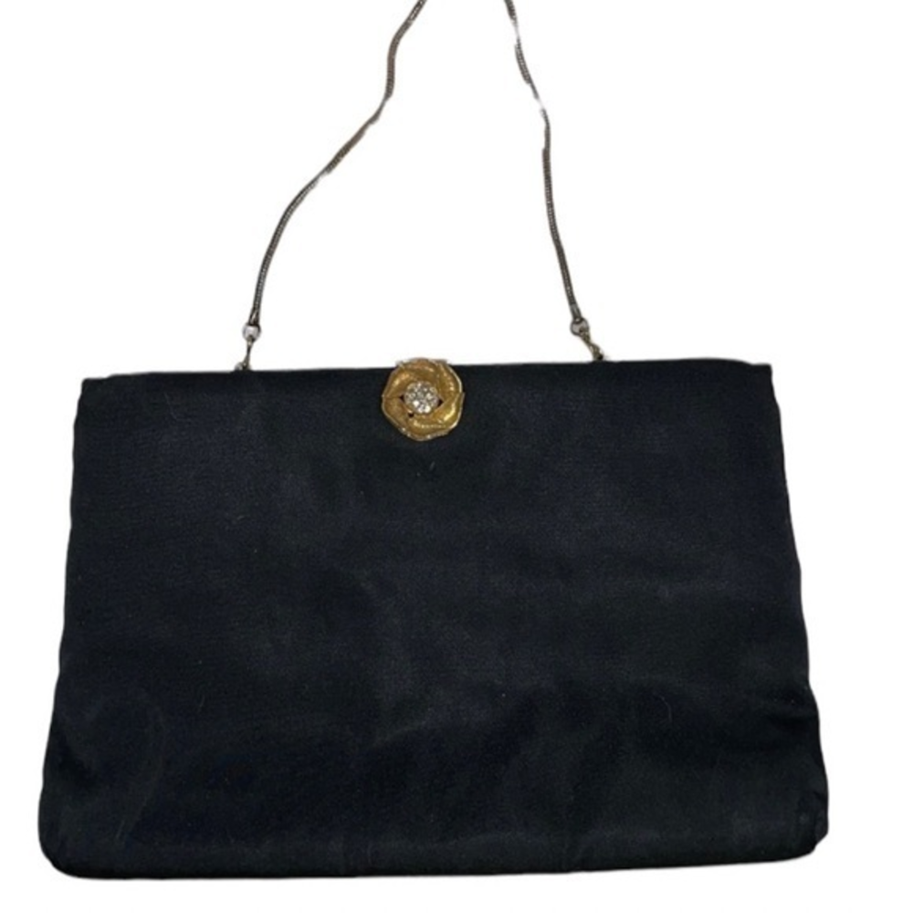 Ingber Black‎ Vintage Bag with Gold Rosette Clasp